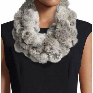Adrienne Landau rabbit fur infinity scarf